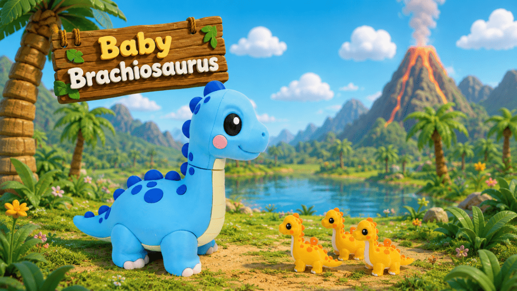 Figura Bebé Brachiosaurus impresa en 3D